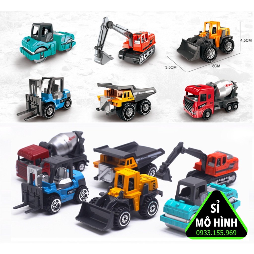 Mô hình xe công trình bằng kim loại nhiều mẫu 1:64