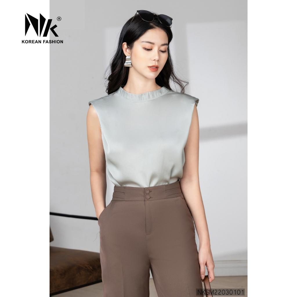 Áo Sơ Mi Suông Sát Nách Nữ NK Fashion Chất Liệu Vải Cao Cấp, Phong Cách Hiện Đại, Nữ Tính NKSM2203010
