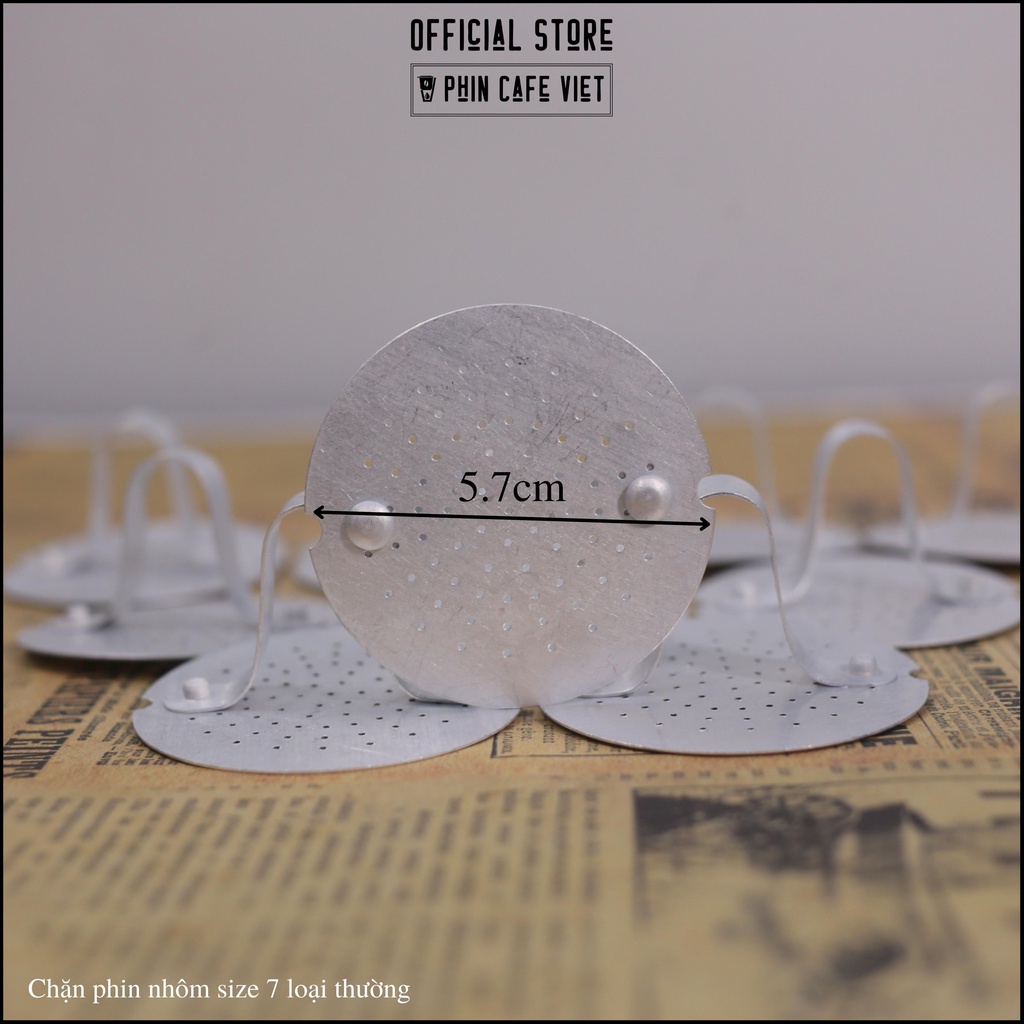 Combo 10 tim, ruột, lõi, chặn gài, nén phin cà phê bằng nhôm đường kính 5.7cm dùng cho phin nhôm thường size 7
