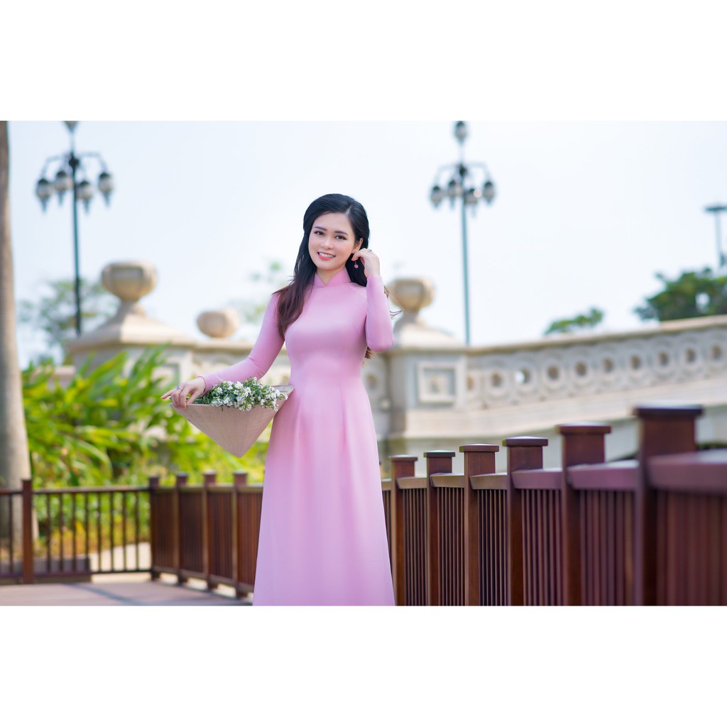 VẢI MAY ÁO DÀI HỒNG NHẸ NHÀNG CỰC ĐẸP MÊ LY-ẢNH THẬT SP