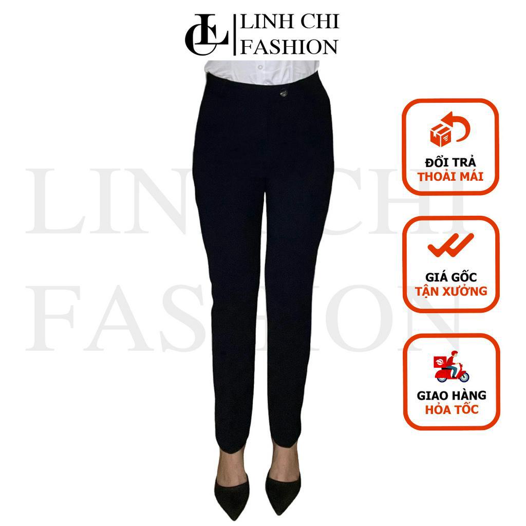 Quần Tây Nữ Công Sở cao cấp LINH CHI vải tuyết mưa loại 1 lưng vừa form ống đứng  đẹp  mặc cực tôn dáng