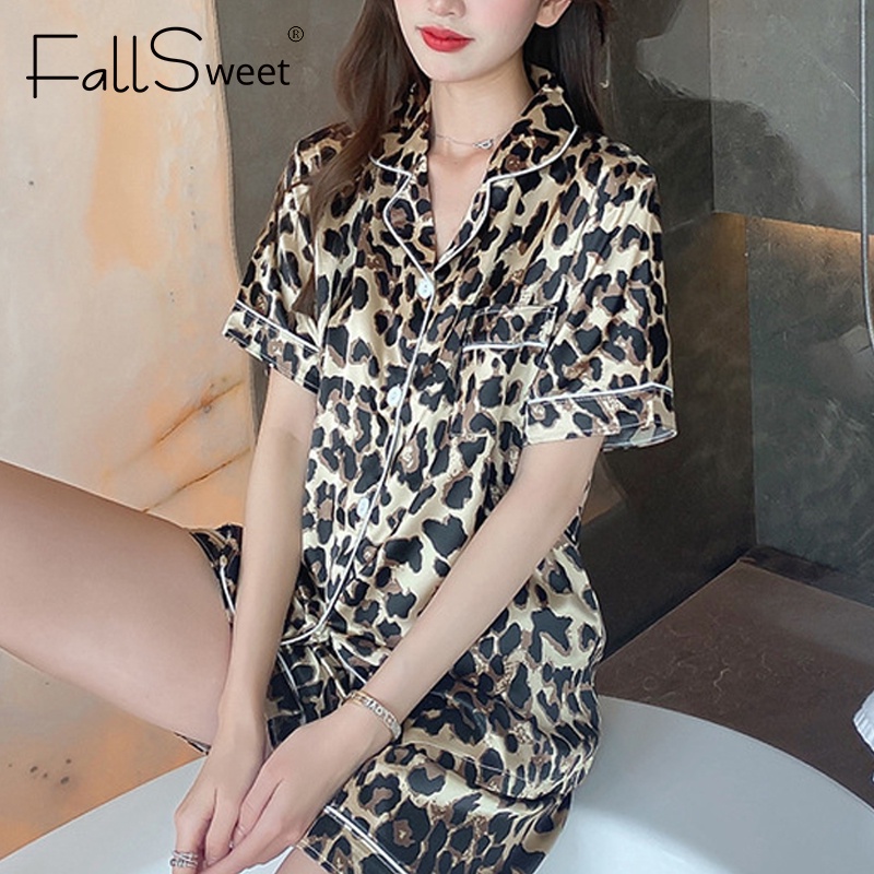 Bộ đồ ngủ Fallsweet in họa tiết phong cách Hàn Quốc thời trang cho nữ pijama cổ vuông