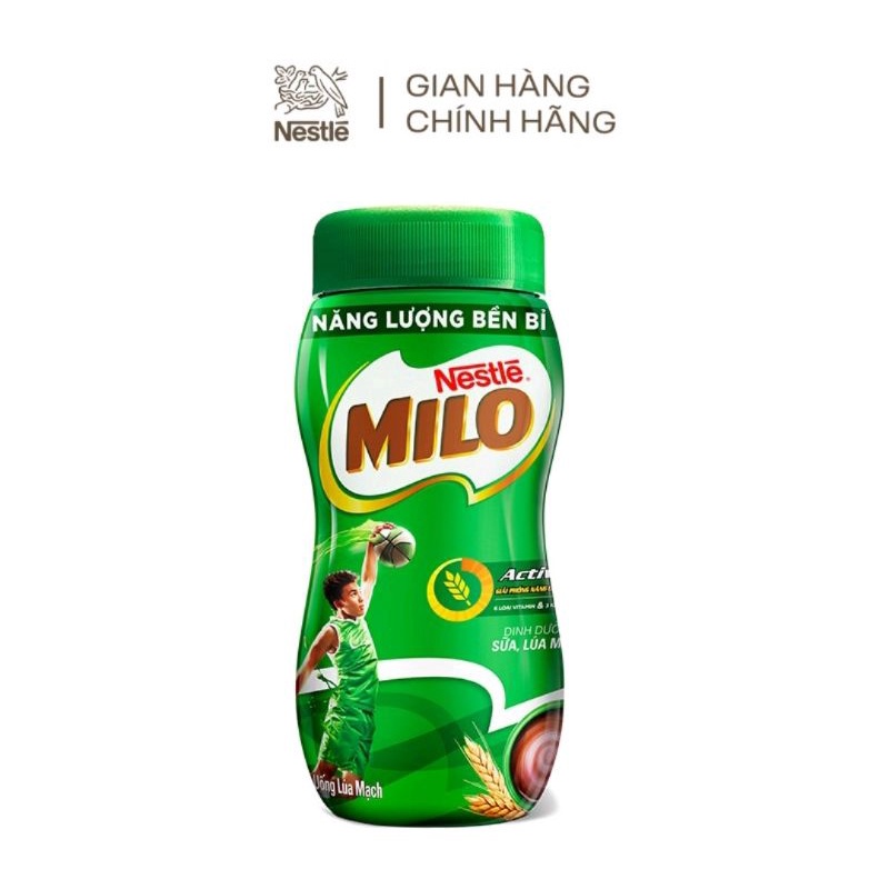 Thức uống lúa mạch Nestlé Milo nguyên chất hũ nhựa 400g