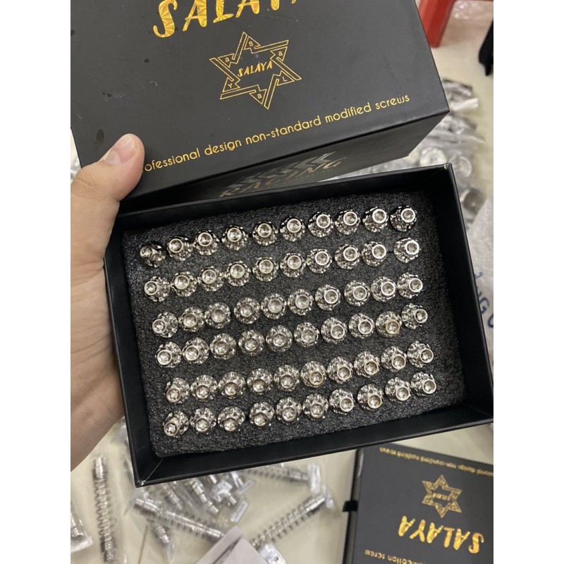 Ốc salaya dài 6li1p đầu trụ mẫu bông gắn đa dạng mọi xe