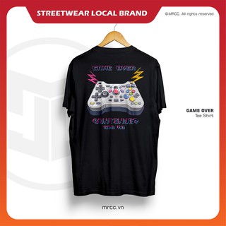 Áo Thun Streetwear Unisex GAME OVER Thương Hiệu MRCC 100% Cotton cao cấp màu đen