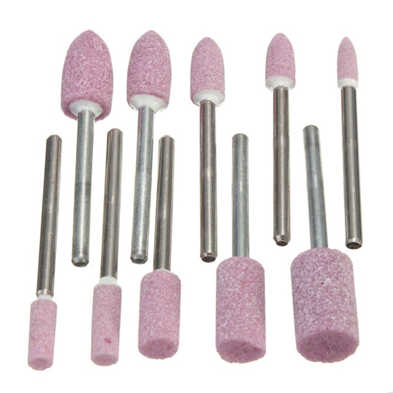 Bộ 10 đầu mài đánh bóng 1/8 mini màu hồng