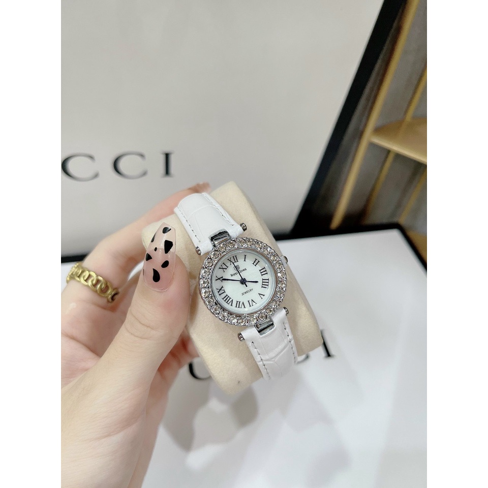 Đồng hồ nữ Royal crow dây da mặt tròn siêu xinh, hợp thời trang trẻ, bảo hành 12 tháng