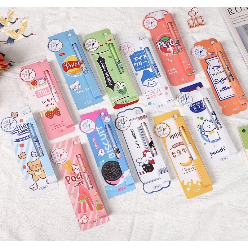 BÚT GEL ĐEN NHẬT BẢN KÈM BOX HỘP QUÀ SIÊU XINH NGÒI 0.5mm (ảnh thật) - Tiệm nhà chun