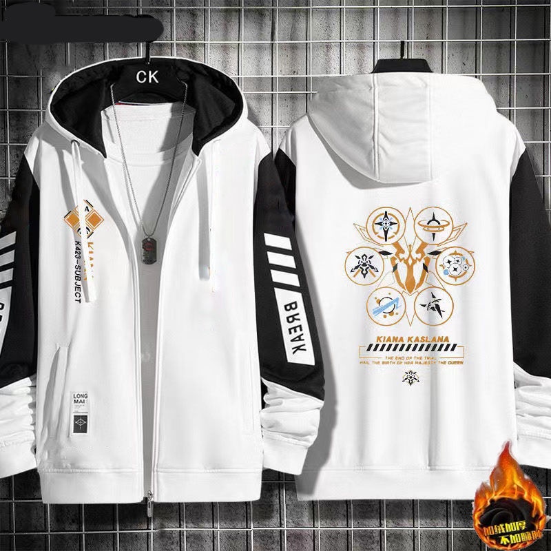 Áo khoác khóa kéo 2 mặt họa tiết hoạt hình 3 chiều thời trang cho nam