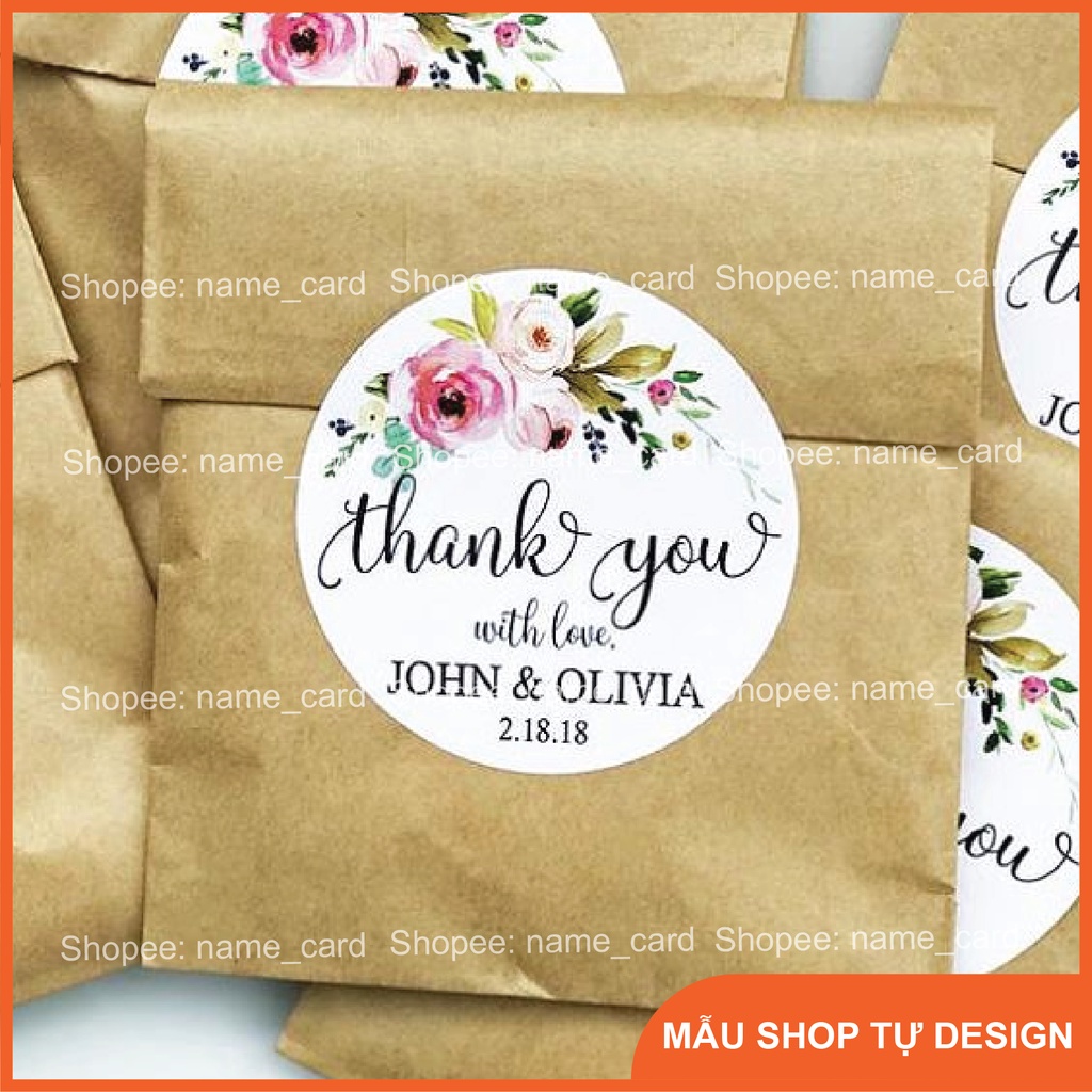 In tem nhãn, sticker thank you, in tem dán decal theo yêu cầu khách hàng giá rẻ