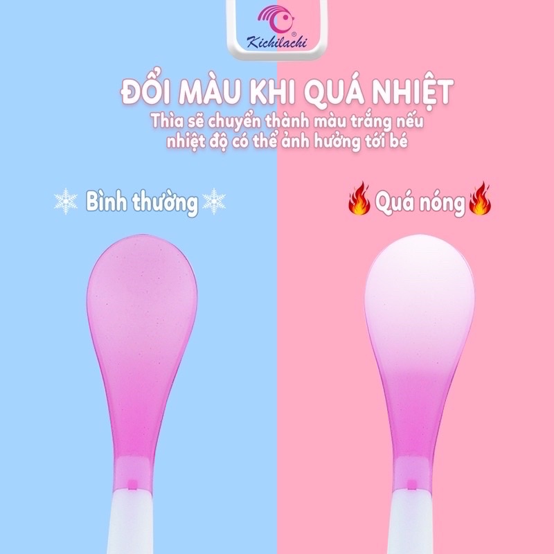 Thìa báo nóng KICHILACHI cho bé ăn dặm