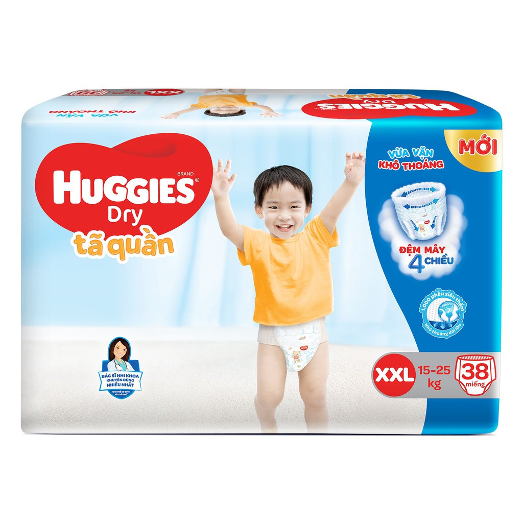 [Mã FMCGMALL -8% đơn 250K] Tã quần Huggies Pant Big Jumbo M54/L48/XL42/XXL38