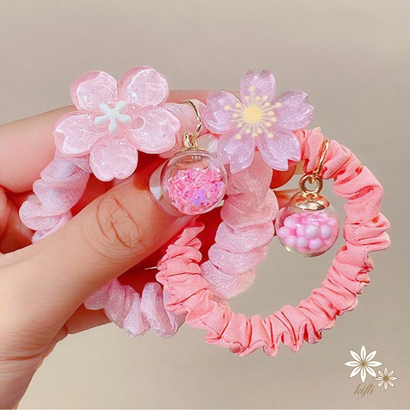 Dây Cột Tóc Cao Su Đính Hoa Nhỏ Xinh Thời Trang Mùa Hè Cho Bạn Gái