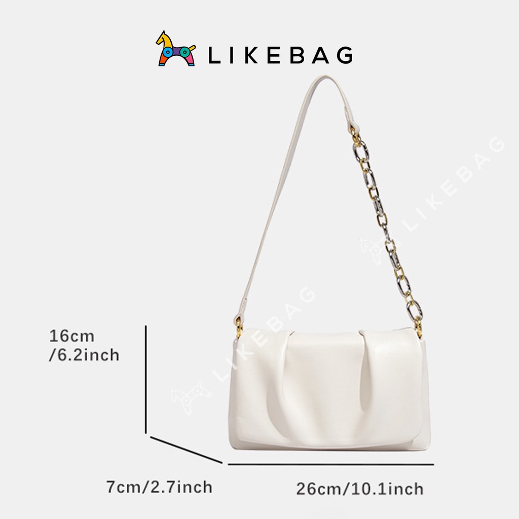 Túi xách cầm tay, đeo vai nữ LIKEBAG dây da phối xích bản to các tính 219XK6757 - LIBAGI