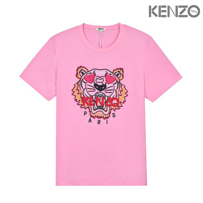 Kenzo Áo Thun Cotton Ngắn Tay Thêu Họa Tiết Thời Trang Unisex Cá Tính