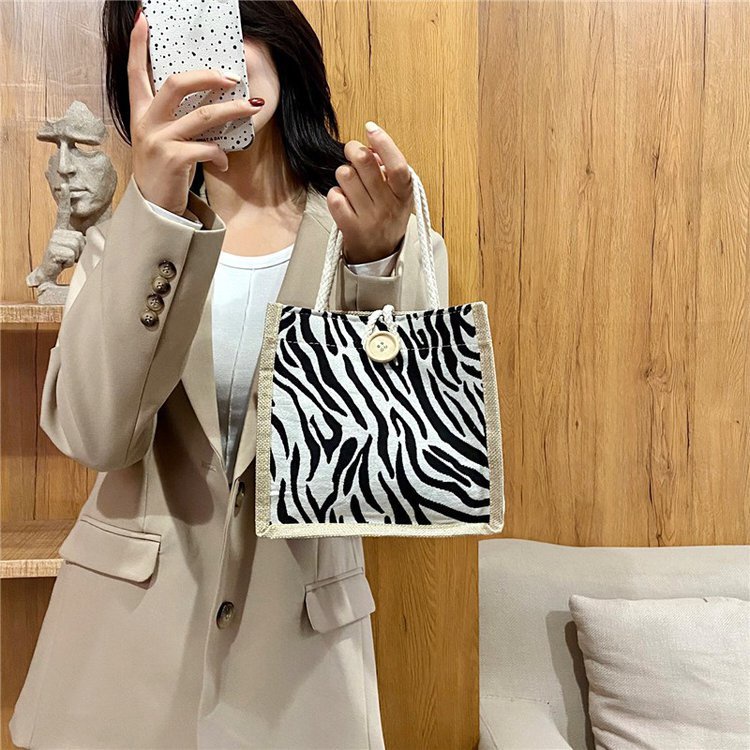 Túi Vải Canvas Đựng Cơm Trưa Phong Cách Bohemian Xinh Xắn