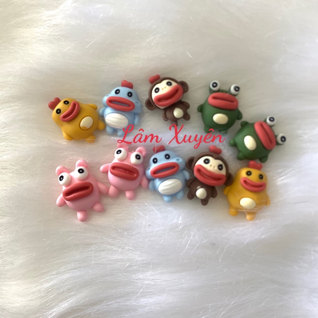 Set trang trí hình thú GIÁ RẺ 1 set trang trí gồm 10 em thú nhỏ, mix đủ kiểu, đủ màu giá sỉ đẹp cho tiệm nail họcvie