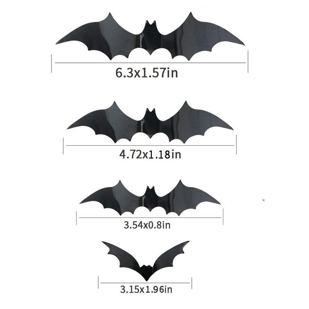 Set 72 Miếng Dán Tường PVC Màu Đen Trang Trí Halloween DIY