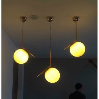 Đèn thả choá thuỷ tinh địa cầu khung gấp khúc D150