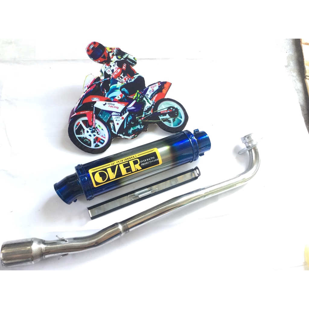 Bộ pô over full cổ INOX THẲNG  exciter, winer, sonic, raider, satria, gsx,...