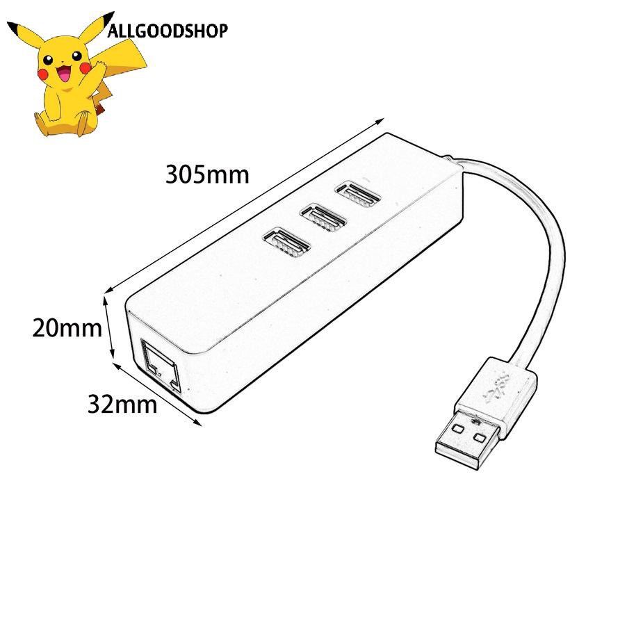 USB HUB 1 Ra 3 Cổng USB 3.0 Kèm 1 Cổng LAN 10/100/1000 Mbps - Tương thích Mibox, MAC OS