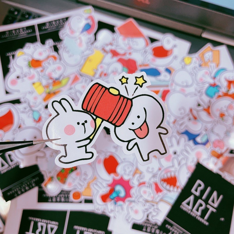 Decal Logo Sticker Patch in áo ủi trực tiếp lên vải thỏ cute