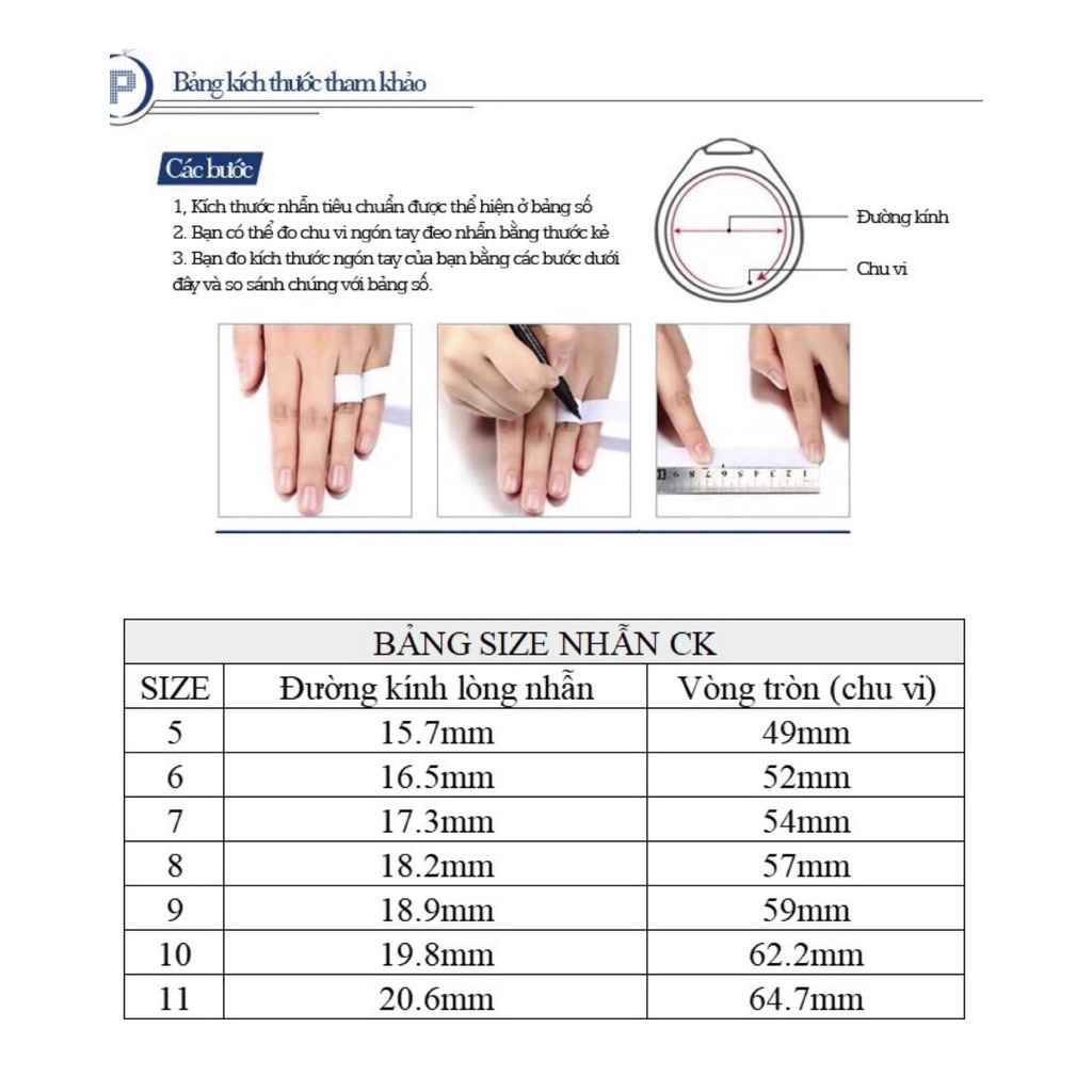 [Au] Nhẫn Bạc CK Nam Nữ Titan đính đá sang trọng