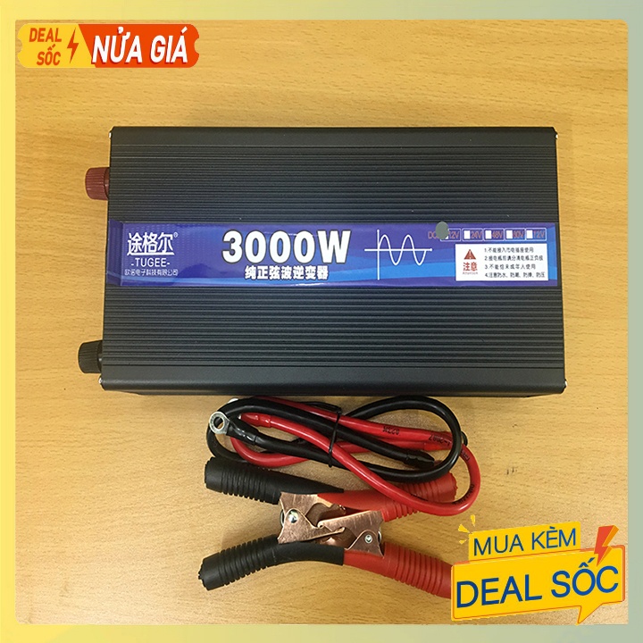 Bộ kích điện sóng sin chuẩn 3000w nguồn 12v (Có đồng hồ hiển thị công suất)