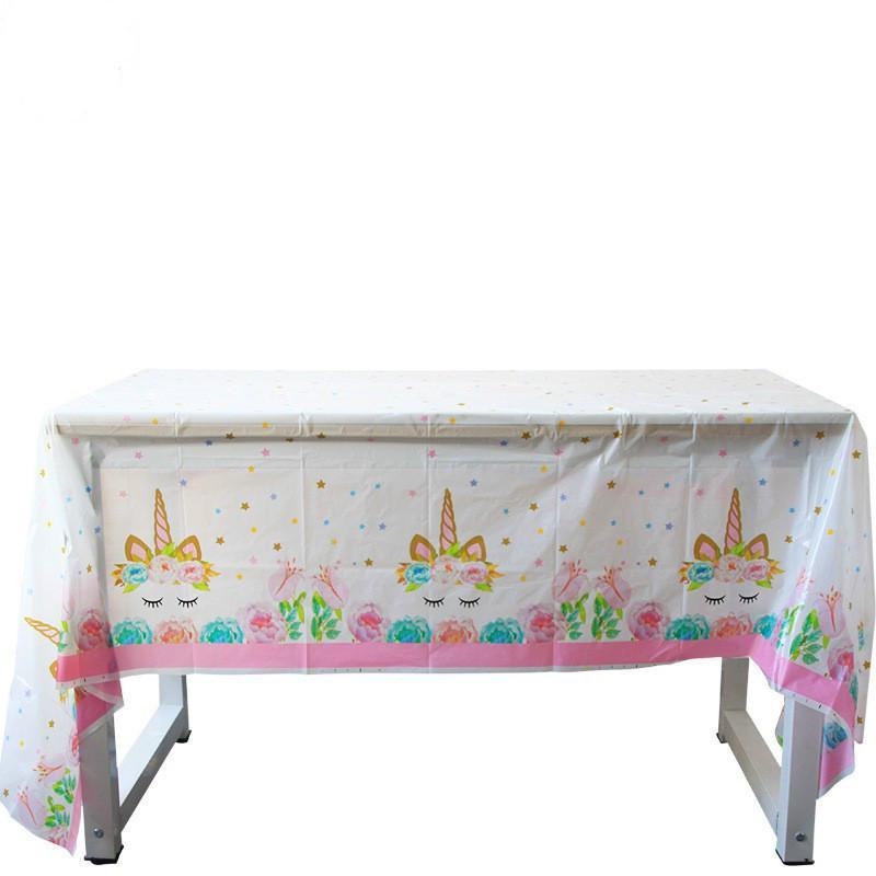 Khăn Trải Bàn Dùng 1 Lần Họa Tiết Kỳ Lân Màu Hồng Dễ Thương Bắt Mắt