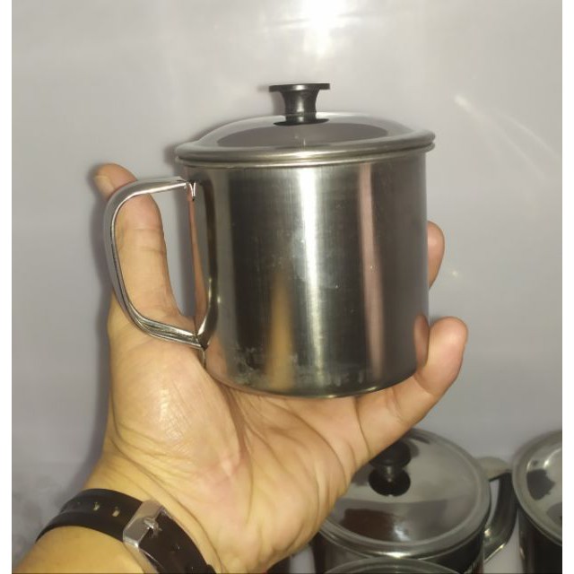 Ca-cốc inox quai có nắp 3 size 8-9-10cm