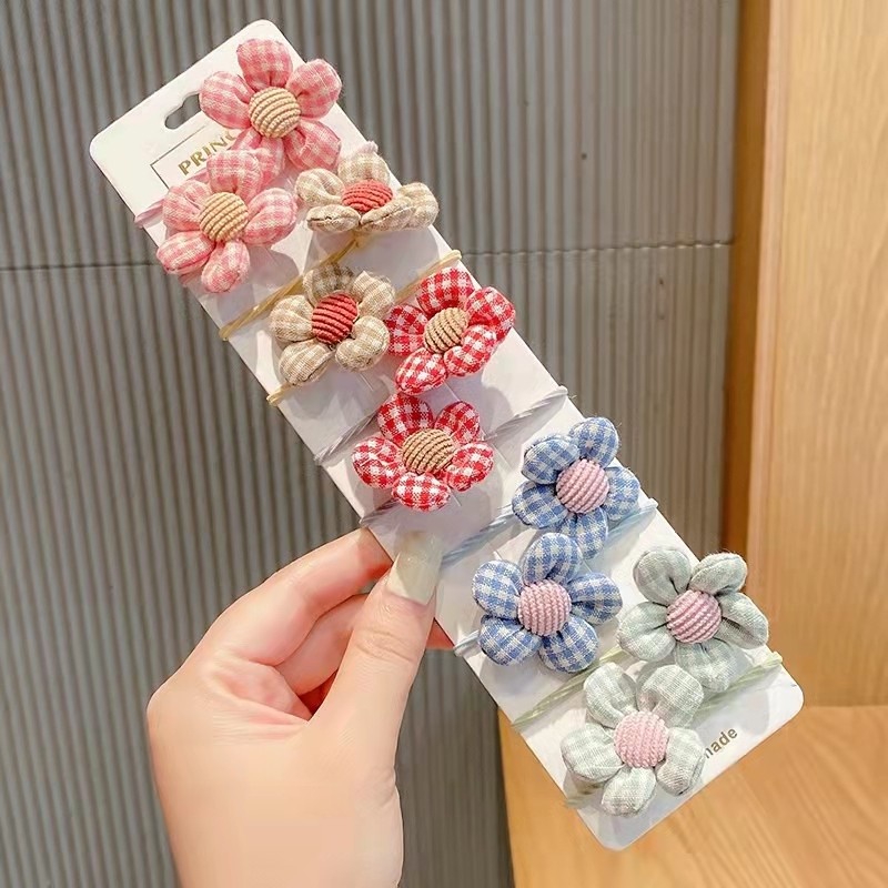 Dây Buộc Tóc Cao Su Bọc Vải Họa Tiết Hoa Đơn Giản Thời Trang Hàn Quốc Dễ Phối Đồ