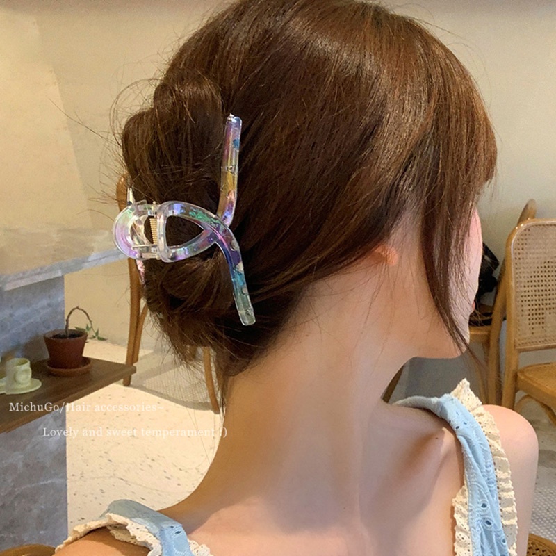 Kẹp Tóc Trong Suốt Cỡ Lớn Nhiều Màu Sắc Kiểu Dáng Vintage Thời Trang Cho Nữ