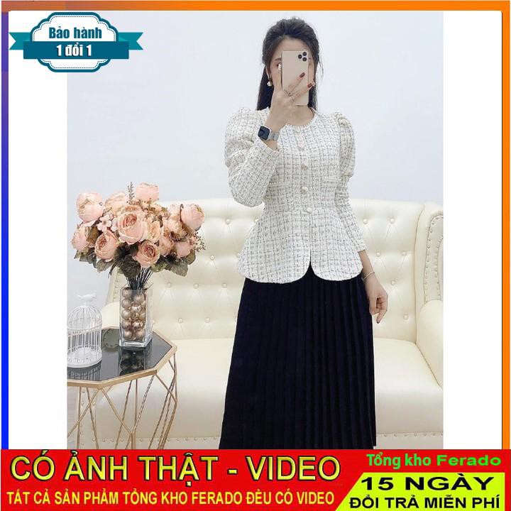 [ xả kho ] MiD Set áo khoác + chân váy đen S1295 thời thượng Mie Design kèm ảnh thật