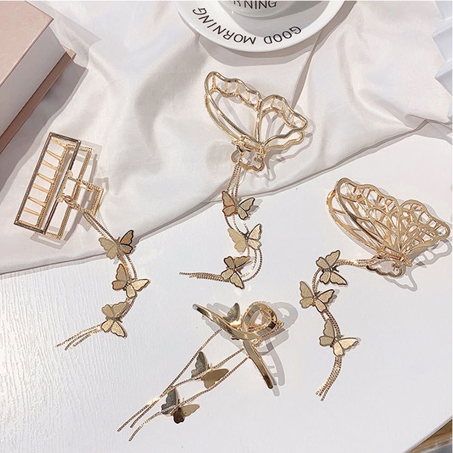 Kẹp tóc kim loại phối dây xích phong cách Hàn Quốc cổ điển cho nữ