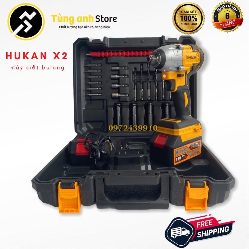 Máy Siết Bulong HuKan X2 Promax 21v thương hiệu Mỹ