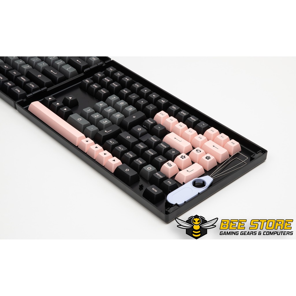 Keycap AKKO Black Pink (PBT DoubleShot, ASA profile, 158 nút)