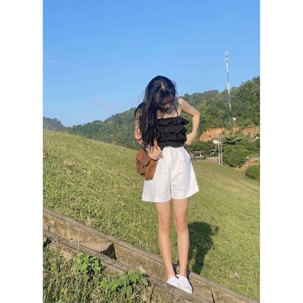 SHU SHI - Quần Đùi Linen Basic ( Ảnh chính chủ của shop )