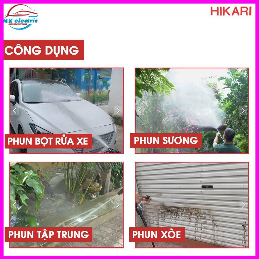 Máy rửa xe mini, Máy xịt rửa cao áp HIKARI HK-H3 - Có áp chống giật + Chống cháy [BH 24 Tháng]