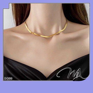 Vòng cổ dây mì dẹp trơn Titan không gỉ dây chuyền choker trơn - Măng's House DC69