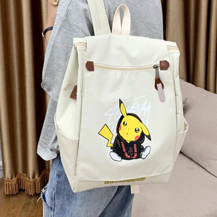 Balo đi học Pikachu, Balo nam nữ hình Pikachu cực dễ thương cho các bạn nữ - Cặp học sinh cấp 2 Ohazo! BL133