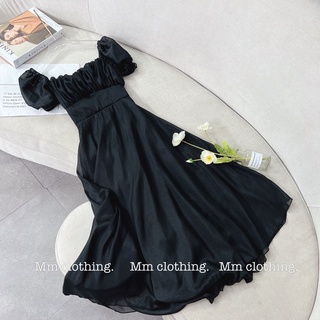 Váy tơ dáng dài buộc nơ lưng
