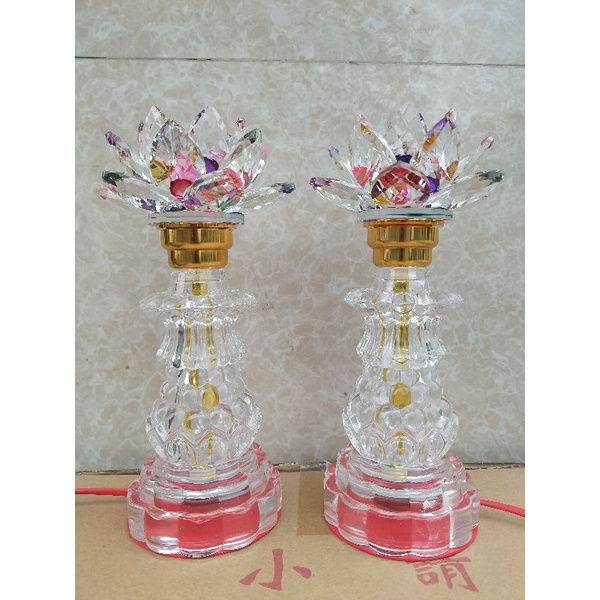 đèn thờ pha lê cao 25cm