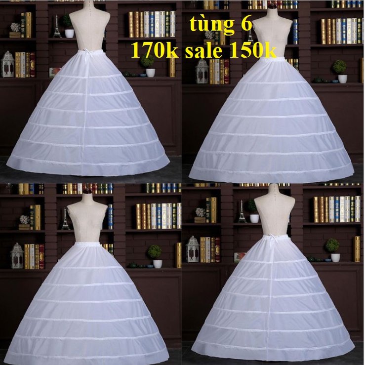 Tùng phồng váy cô dâu 6 tầng rộng 120cm cao 100cm chuyên dùng cho váy cưới vừa, khung chắc chắn