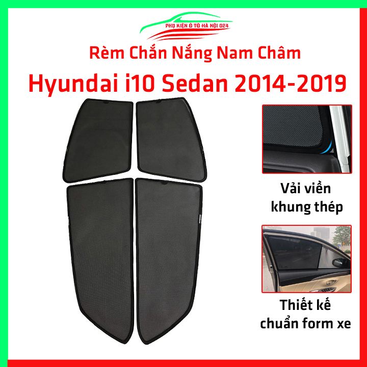 Bộ rèm chắn nắng Hyundai i10 2014-2021 cố định nam châm thuận tiện