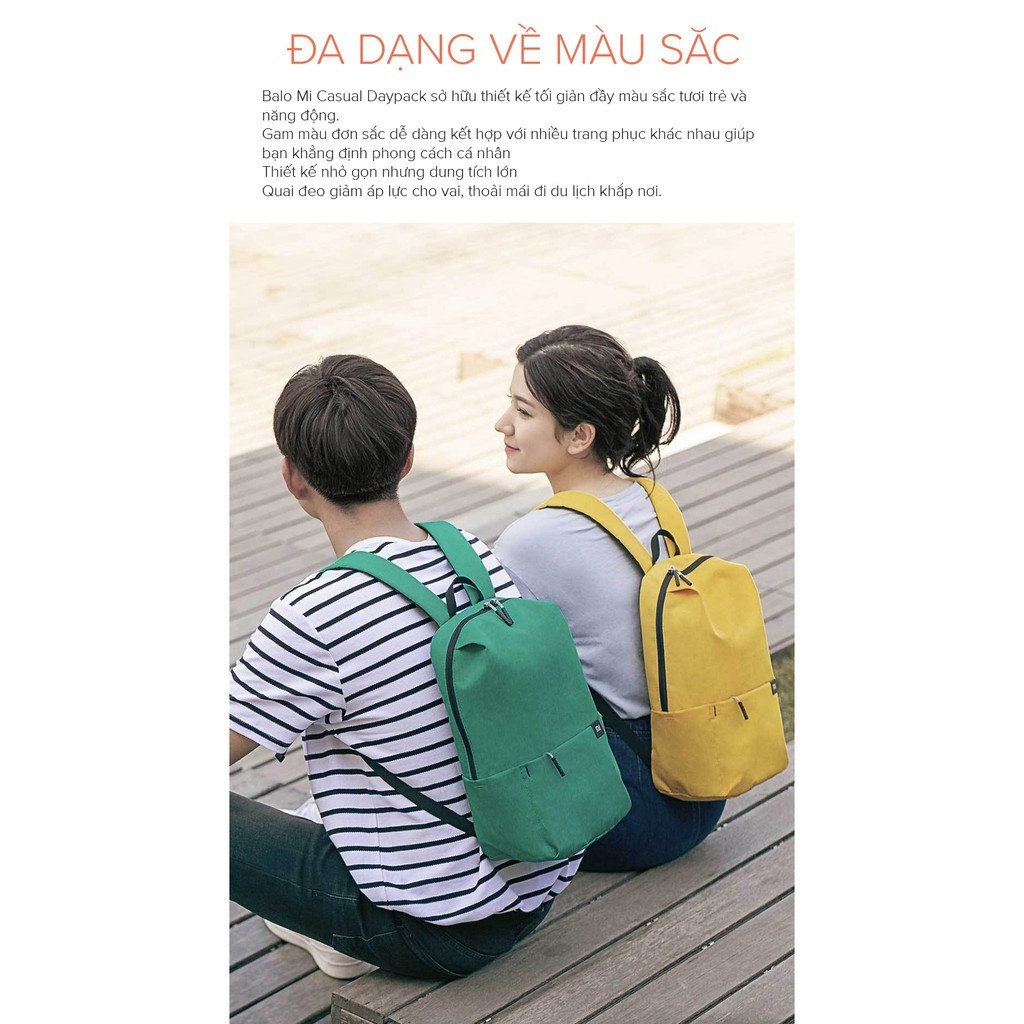Balo du lịch Xiaomi Mi Casual Daypack - Balo Mini Đeo Vai Xiaomi Backpack - Chống Nước - Nhỏ Gọn - Xinh Xắn - Chính Hãng