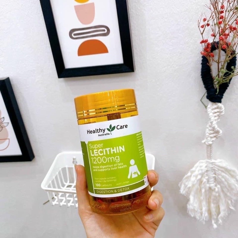 Mầm đậu nành Super Lecithin 1200mg Healthy Care, 100 viên, Úc