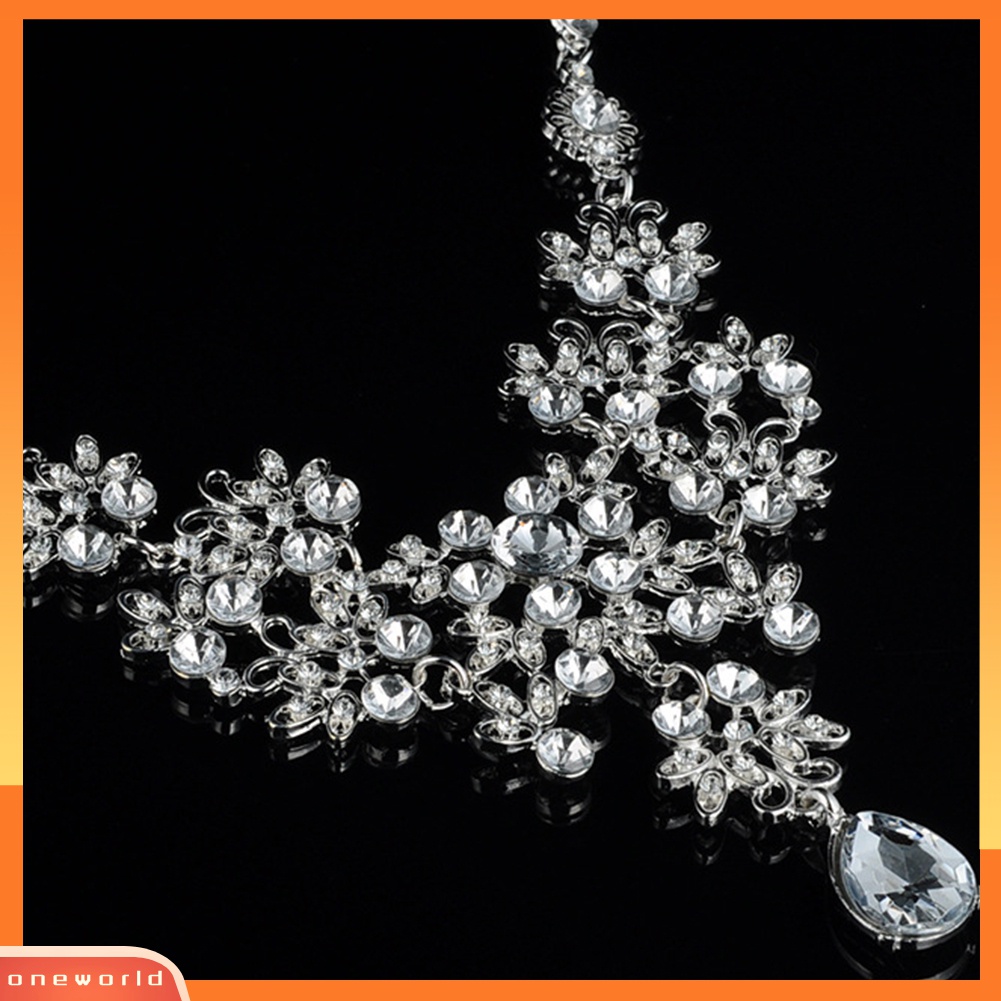 Bộ Vòng cổ + Bông Tai Đính Đá Hình Bướm &amp; Giọt Nước