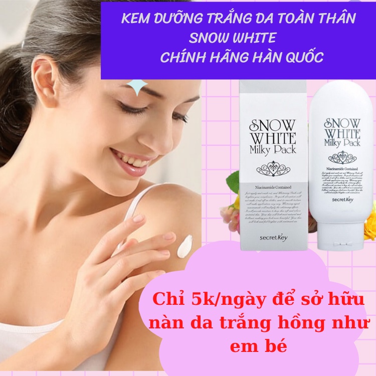 Dưỡng trắng da mặt và body Snow White Milky Pack bật tone - trắng tự nhiên và đều màu ( chính hãng Hàn Quốc) | BigBuy360 - bigbuy360.vn