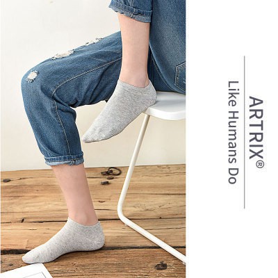 Vớ Cotton Cổ Ngắn Màu Trơn Thoáng Khí Cho Nam Nữ