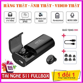 Tai nghe không dây 5.0 S11 [ FREE SHIP ] + Bản cảm ứng - Tích hợp sạc dự phòng 4800mah - Kháng nước - Chống ồn CVC 8.0